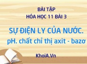 Bài tập sự điện li của nước, tích số ion của nước: Giải bài tập 1, 2, 3, 4, 5, 6 trang 14 SGK Hóa 11 bài 3